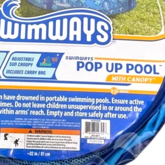SwimWays Blue Pop Up Pool with Canopy - Picture 2 of 2